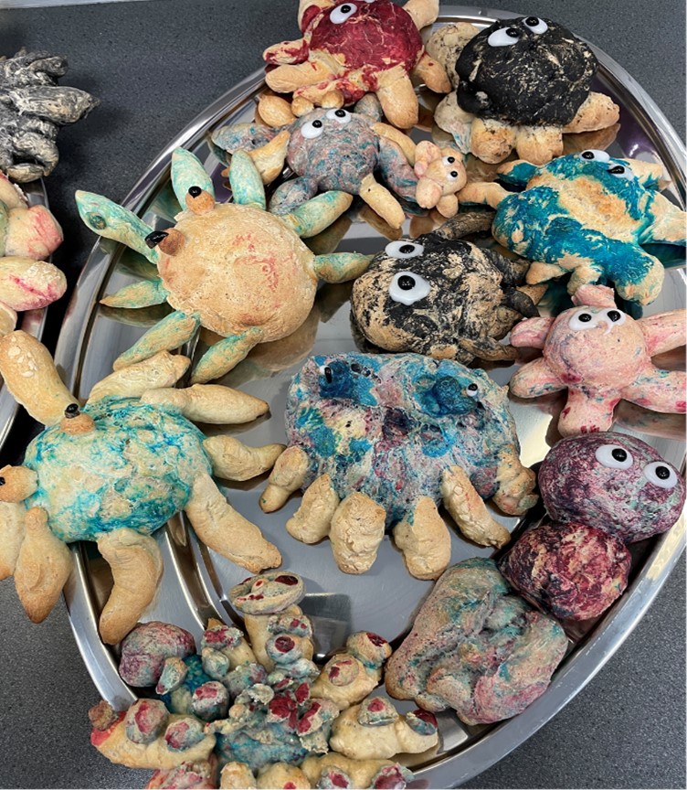Billede af boller lavet som blæksprutter
