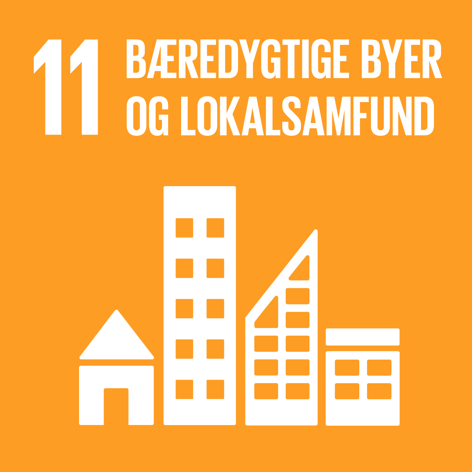 Verdensmål 11 logo Bæredygtige byer og lokalsamfund