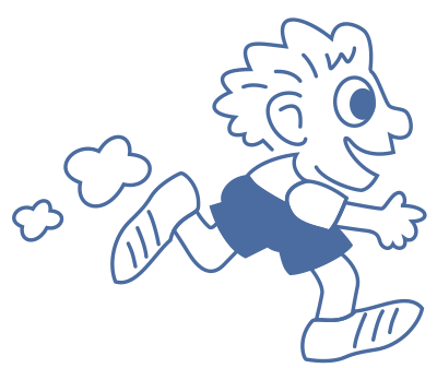 Tegning af dreng der løber, det er logo for Sportsudvalget i Gladsaxe Kommune